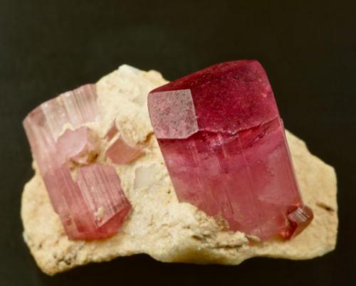 Tourmaline.
Mogok, Burma.
12 mm main crystal on 2 cm matrix.
 (Author: Ru Smith)