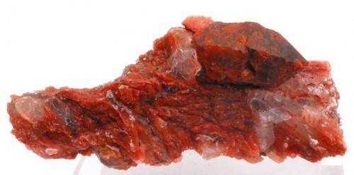 Cuarzo hematoide y Yeso - 
Minglanilla - Cuenca - Castilla La Mancha - España - 
6,7 x 2,7 x 2,4 cm (Autor: Martí Rafel)