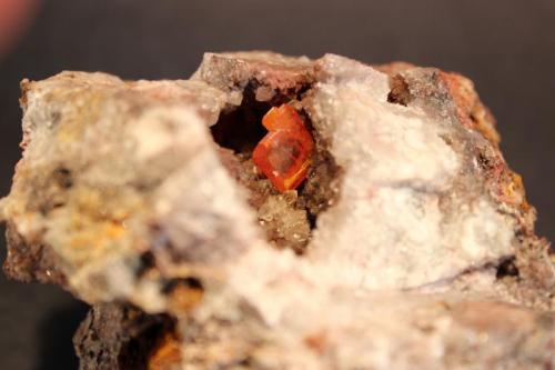 Wulfenite, Calcite, Limonite
Red Cloud Mine, Yuma County, Arizona, USA
10 x 8 cm (Author: Don Lum)
