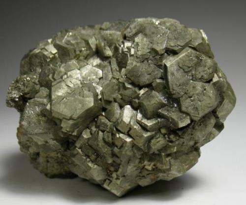 Pyrite
Rennselaer Quarry, Pleasant Ridge, Jasper Co., Indiana, USA
9 x 7 x 5 cm
Octahedron modified by cube. I have read Maggie Wilson telling on Mindat the pyrites from this find are often unstable. I am going to enjoy it quickly just in case... (Author: Antonio Alcaide)