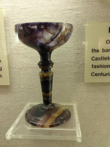 Fluorite (Blue John, Cup)
Castleton, Derbyshire, England, UK
~20cm high
In the Sedgwick museum Cambridge (Author: James)
