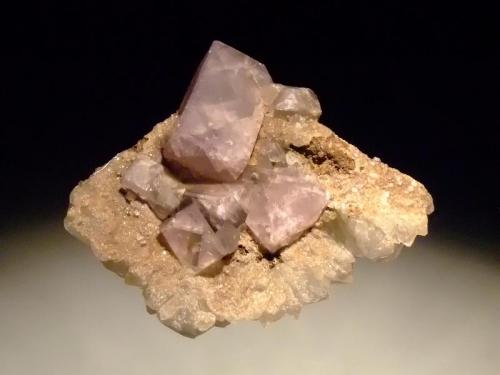 Fluorite on Quartz
Burtree Pasture Mine, Cowshill, Weardale Co, UK
8.7x6.5cm
Slightly elongated crystals, the underside of the specimen is crystaline quartz. (Author: Greg Lilly)