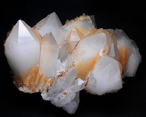 Quartz
Qale-Zari Mine, South Khorasan Province, eastern Iran
The specimen is 25.5 cm in width and the largest raised crystal (left) is 12 cm in height (Author: vhairap)