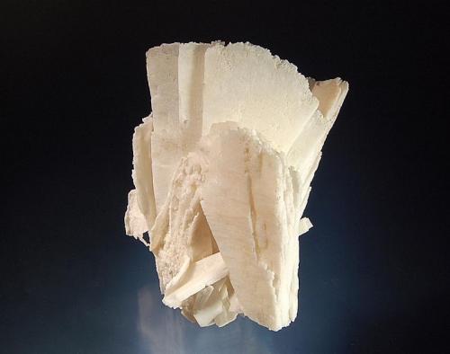 Quartz ps. anhydrite
Irai, Alto Uruguai Region, Rio Grande do Sul, Brazil
5.5 x 8.5 cm.
Fan-shaped casts of anhydrite crystals completely replaced by cream-colored quartz. (Author: crosstimber)