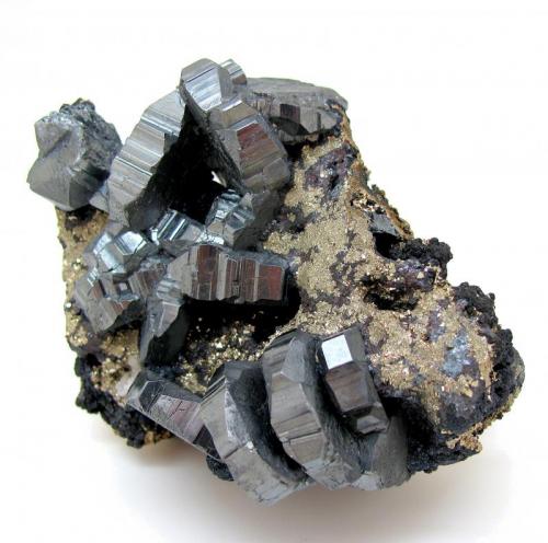 Bournonite, pyrite
Viboras Mine, Machacamarca (Colavi District), Cornelio Saavedra, Potosí, Bolivia
95 mm x 74 mm x 46 mm (Author: Carles Millan)