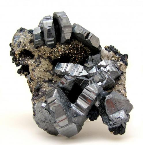 Bournonite, pyrite
Viboras Mine, Machacamarca (Colavi District), Cornelio Saavedra, Potosí, Bolivia
95 mm x 74 mm x 46 mm (Author: Carles Millan)