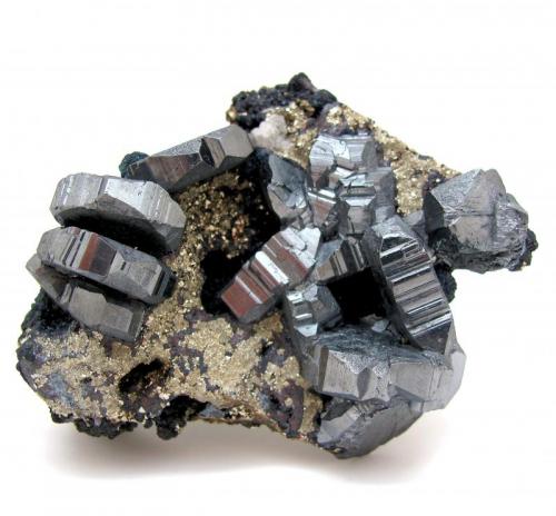 Bournonite, pyrite
Viboras Mine, Machacamarca (Colavi District), Cornelio Saavedra, Potosí, Bolivia
95 mm x 74 mm x 46 mm (Author: Carles Millan)