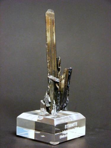 Stibnite
Ichinokawa mine, Saijo City, Ehime Prefecture, Shikoku Island, Japan
11.7 cm tall
Another angle. (Author: Tim Blackwood)