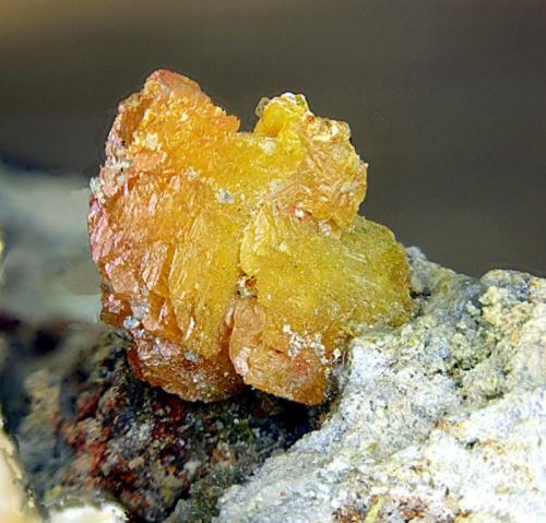 Wulfenita.
Mina "Laura", nº 26212, paraje "Los Lastonares", Albuñuelas, Granada, Andalucía, España.
Grupo de cristales de 18 mm. (Autor: Antonio Carmona)