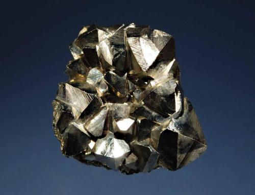 Pyrite
Canutillos Mine, Machacamarca District, Cornelio Saavedra Prov., Potosí Dept., Bolivia
3.7 x 5.2 cm.
Brassy pyrite crystals with an unusual habit. (Author: crosstimber)