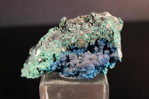 Cornetite, Malachite
Mupine Mine, Shaba, Democratic Republic of the Congo (Zaire)
6.9 x 3.8 cm (Author: Don Lum)