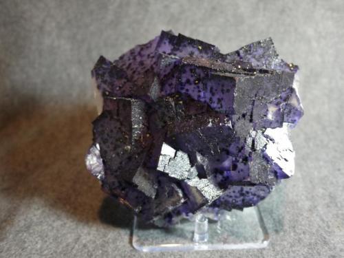 Fluorite, Calcite, Chalcopyrite
Elmwood Mine, Smith County, Tennessee, USA
18.5 x 17.5 cm (Author: Don Lum)