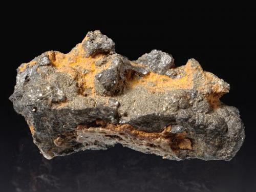 Argyrodite
Himmelsfürst Mine, Brand-Erbisdorf, Freiberg District, Erzgebirge, Saxony, Germany
2 cm in lenght
Blackish, botryoidal, with characteristic yellowish Marcasite alteration product. (Author: Simone Citon)