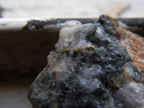 Gold on Quartz
Wright Hardgrave Mine, Kirkland Lake, Ontario, Canada
3cmx3cm

gold in quartz (Author: derrick)