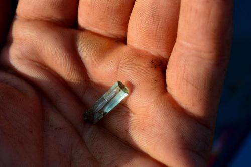 Aquamarine Beryl
Green Dream Claim, Revelstoke, BC, Canada
1 inch long (Author: thecrystalfinder)