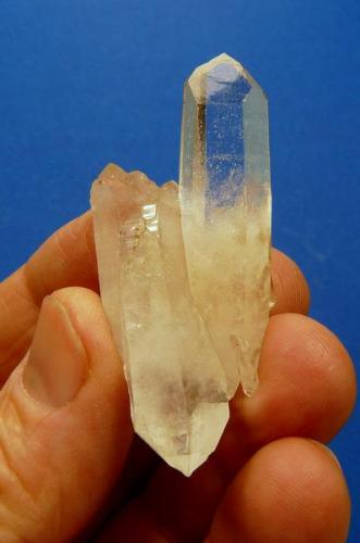Quartz
Ceres, Western Cape, South Africa
58 x 24 x 16 mm
Another one of the above crystals after cleaning. (Author: Pierre Joubert)