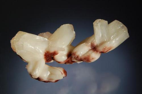 Stilbite
Shakur, Ahmednagar District, Maharashtra, India
5.6 x 9.8 cm.
Sheaves of white to buff-colored stilbite with reddish iron stains commonly seen from this locality. (Author: crosstimber)