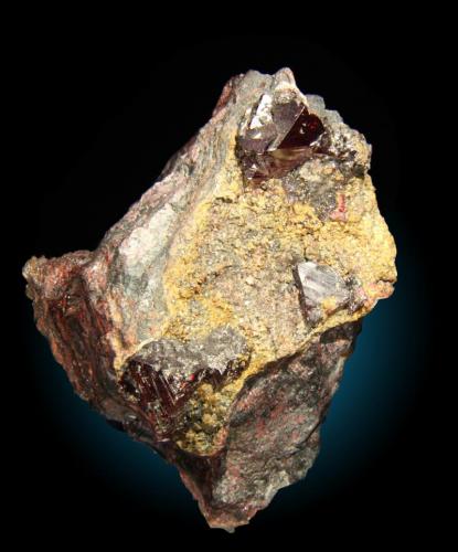 Cinabrio
Mina Las Cuevas, Almadén, Ciudad Real, Castilla-La Mancha, España
cristales de hasta 1cm de arista (Autor: Raul Vancouver)