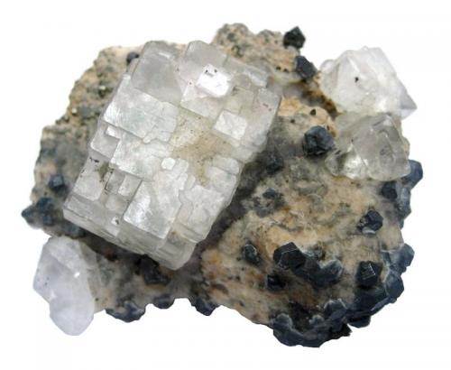 Fluorite, galena
Naica Mine, Naica, Mun. de Saucillo, Chihuahua, Mexico
Specimen size 7 cm (Author: Tobi)