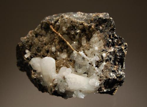 Aragonite
Touissit, Oujda-Angad Province, Oriental Region, Morocco
5.0 x 6.8 cm.
Lustrous white crystals of plumbian aragonite var. tarnowitzite to 2.0 cm. on a sulfide rich matrix. (Author: crosstimber)