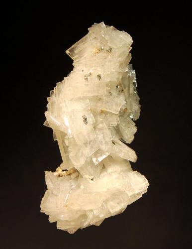 Barite
Oumjrane, Alnif, Tarhbalt, Er Rachidia Province, Meknès-Tafilalet Region, Morocco
3.7 x 7.6 cm.
Stacked groups of lustrous tabular barite crystals with small chalcopyrite crystals. (Author: crosstimber)