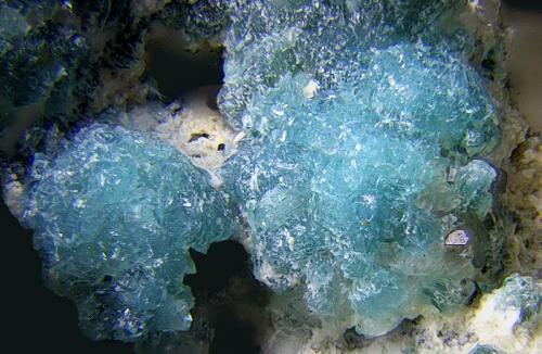 Variscita.
Palazuelo de las Cuevas, San Vicente de la Cabeza, Zamora, Castilla y León, España.
Campo de visión de 2 mm.. (Autor: Antonio Carmona)