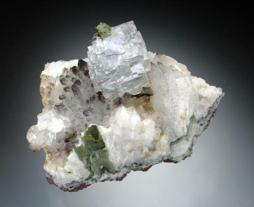 Fluorite on Quartz
East Pool Mine, Redruth, Cornwall
6x4x3 cm (Author: Jesse Fisher)