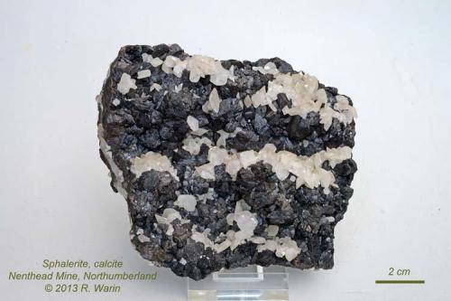 Sphalerite, calcite
Nenthead Mine, Northumberland, Cumbria, England, UK
11 cm wide (Author: Roger Warin)