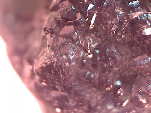 Adamite var Manganoan
Ojuela Mine, Mapimi, Mun. de Mapimi, Durango, Mexico
4.0 x 3.0 x 2.0 cm
ex Ron Pellar
glassy deep purple crystals of Adamite (Author: Don Lum)