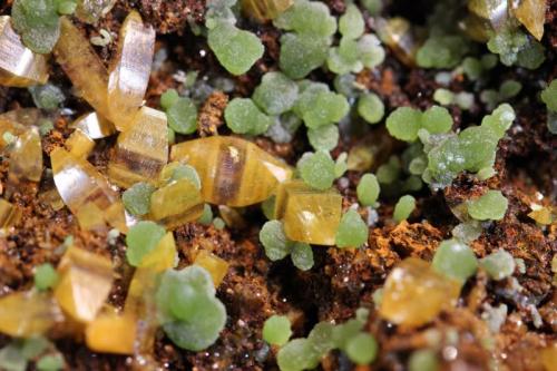 Mimetite, Wulfenite
Ojuela Mine, Mapimi, Mun. de Mapimi, Durango, Mexico
10.5 x 10 cm (Author: Don Lum)