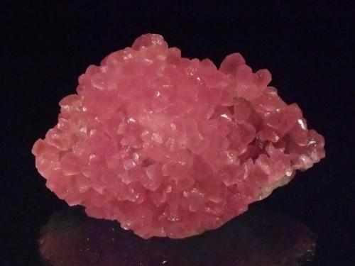 Cobaltoan Calcite
Agoudal MIne, Bou Azzer, Tazenakht, Morocco
8x6.3 cm
Brilliant purplish pink slightly prismatic crystals in a complete mound. (Author: Greg Lilly)