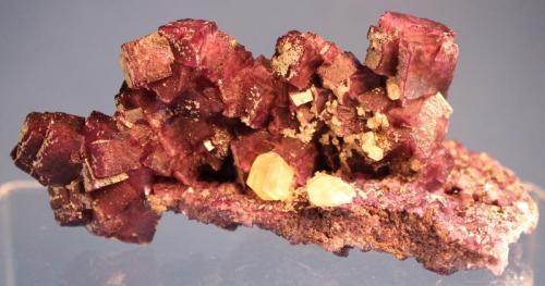 Fluorite, Calcite
Hill-Ledford Mine, Cave-in-Rock District, Hardin County, Illinois, USA
11.5 x 7.4 cm (Author: Don Lum)