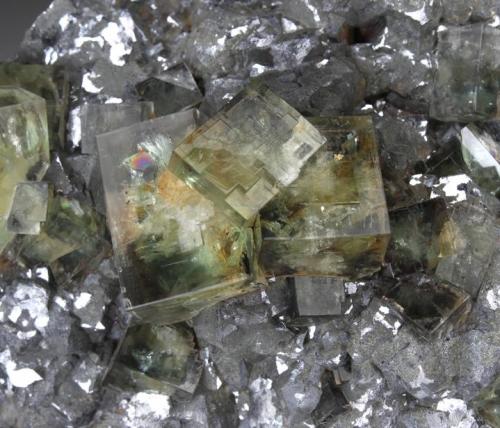 Fluorite, Galena
West Pastures Mine, Stanhope, Weardale, North Pennines, Co. Durham, England, UK
Field of view 6 cm
 (Author: Leon Hupperichs)