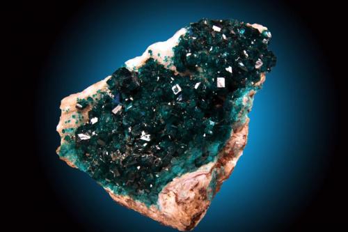 Dioptasa en calcita
Tsumeb, Otjikoto Region, Namibia
14x10cm, cristales de hasta 1.5cm (Autor: Raul Vancouver)