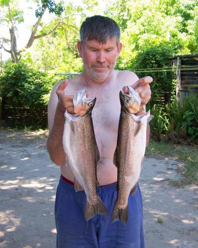 Two three and a half pounders from a nearby stream. (Author: Pierre Joubert)