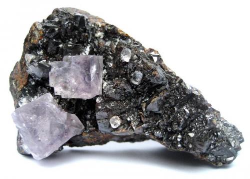 Fluorite on sphalerite
Elmwood mine, Carthage, Smith Co., Tennessee, USA
Specimen size 10 cm (Author: Tobi)