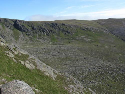 This is where these specimens came from, in the granite boulders in the bottom of the corrie. It’s called ’Coire nan Clach’ which translates from Gaelic as ’Corrie of Stones’ - quite appropriate ! Needless to say I haven’t examined every boulder in the corrie.. (Author: Mike Wood)