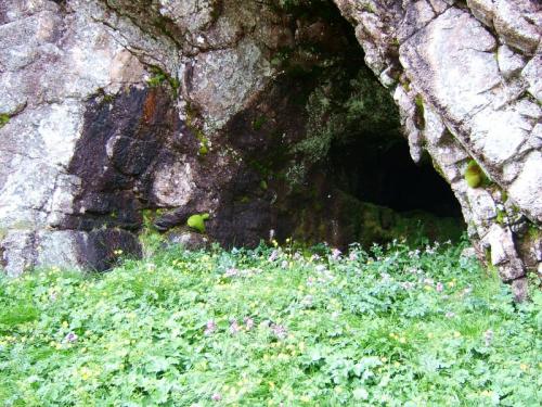 The cave was certainly real, but inside there was no trace of any crystals, not even any quartz on the roof or walls. The only good thing about it, apart from the satisfaction of actually getting there, was the rich variety of flora outside it, and the view. (Author: Mike Wood)
