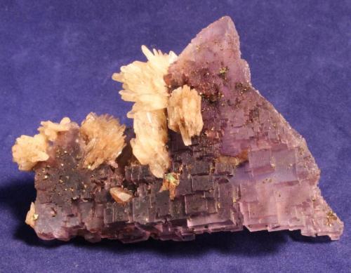 Fluorite, Barite
Annabel Lee Mine, Harris Creek Sub-district, Illinois-Kentucky Fluorspar District, Hardin County, Illinois, USA
8.4 x 6.3 cm
ex Ross C. Lilly (Author: Don Lum)