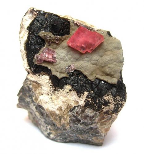 Rhodochrosite
Uchucchacua Mine, Oyon Province, Lima Department, Peru
Specimen height 5 cm, crystal 8 mm (Author: Tobi)