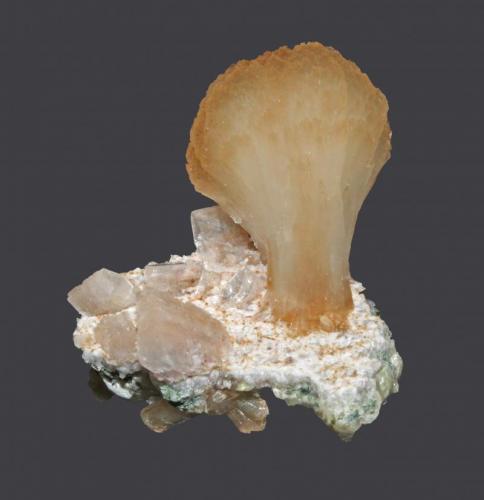 Stilbite
Prospect Park Quarry, Prospect Park, Passaic County, New Jersey, USA
4.1 x 3.5 cm
3 cm stilbite half bow tie with heulandite (Author: Frank Imbriacco)