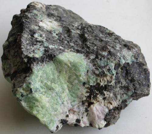 Green Sodalite, Steenstrupine-(Ce)
Ilímaussaq intrusion, Narsaq, S-Greenland
12 x 12 x 6 cm (Author: kakov)