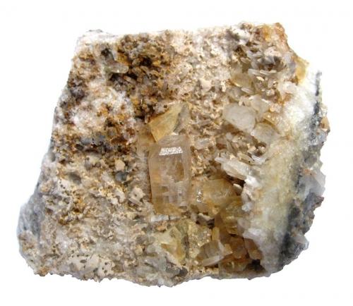 Topaz
Schneckenstein, Vogtland, Saxony, Germany
4,5 x 4 cm, crystal measures 1 cm (Author: Tobi)