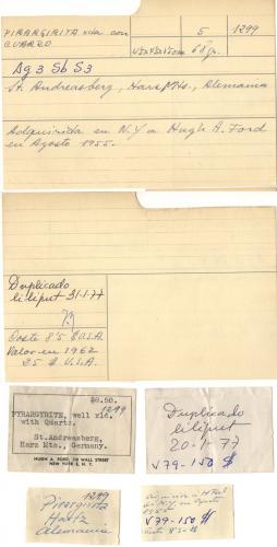 Record of the Folch Collection and handwritten label with the original label of the New York dealer Hugh A. Ford (Author: Jordi Fabre)