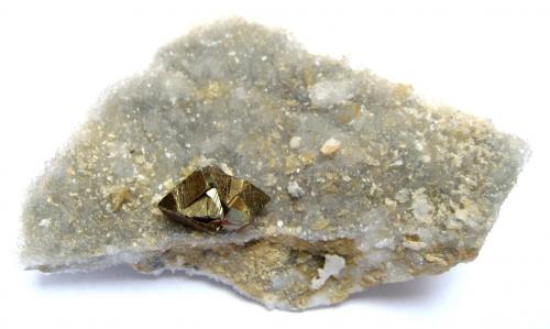 Chalcopyrite
Georg Mine, Willroth, Altenkirchen, Wied Iron Spar District, Westerwald, Rhineland-Palatinate, Germany
7 x 4 cm, crystal 14 mm (Author: Tobi)
