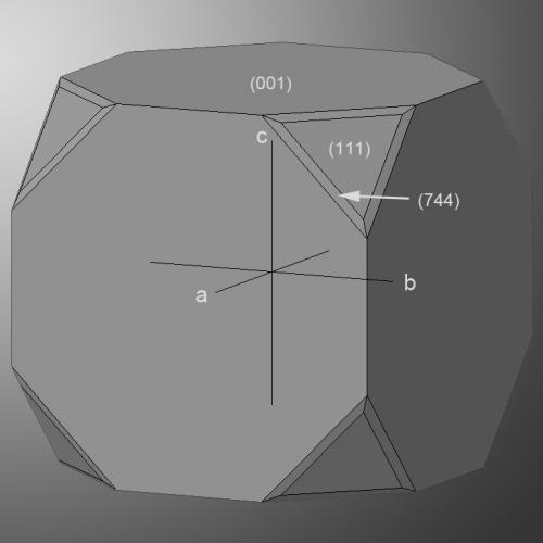 Galena
drawing of {744} (Author: Roger Warin)