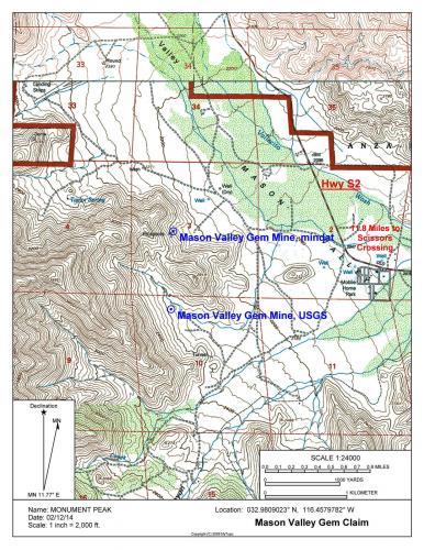 Topo map 1:24k showing both locations (Author: goletto)