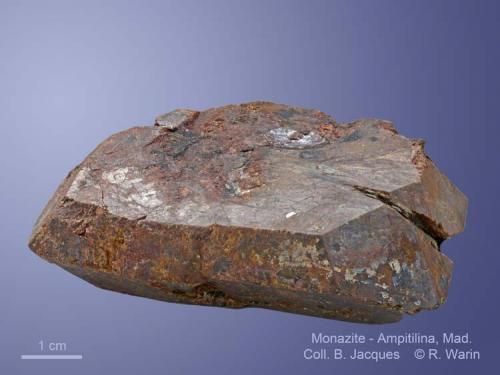 Monazite
Ampitilina - Betsiboka Valley
7 cm (Author: Roger Warin)