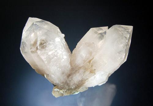 Quartz
Stari Trg Mine, Trepca Complex, Kosovska-Mitrovica, Kosovo
7.0 x 9.0 cm
Divergent group of colorless quartz crystals to 8 cm with small colorless calcite crystals on the back side. (Author: crosstimber)