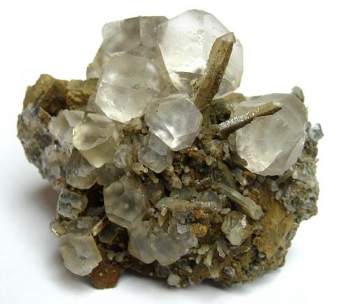 Fluorite, quartz
Dal’negorsk, Primorskiy Kray, Far-Eastern Region, Russia
Specimen size 8 cm, largest crystal 2 cm (Author: Tobi)